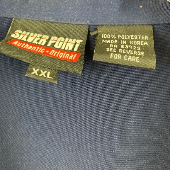 Silver Point Navy With Intricate Embroidery Haiiwan Shirt Size XXL - Picture 8 of 9